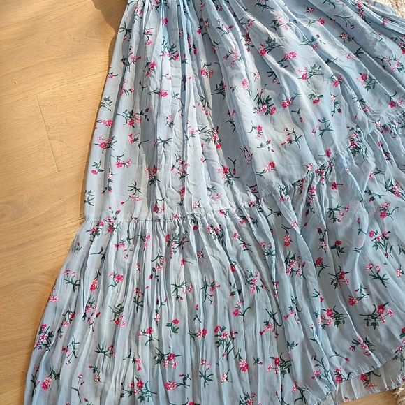 Floral Blue Sleeveless Dress - Picture 5 of 9